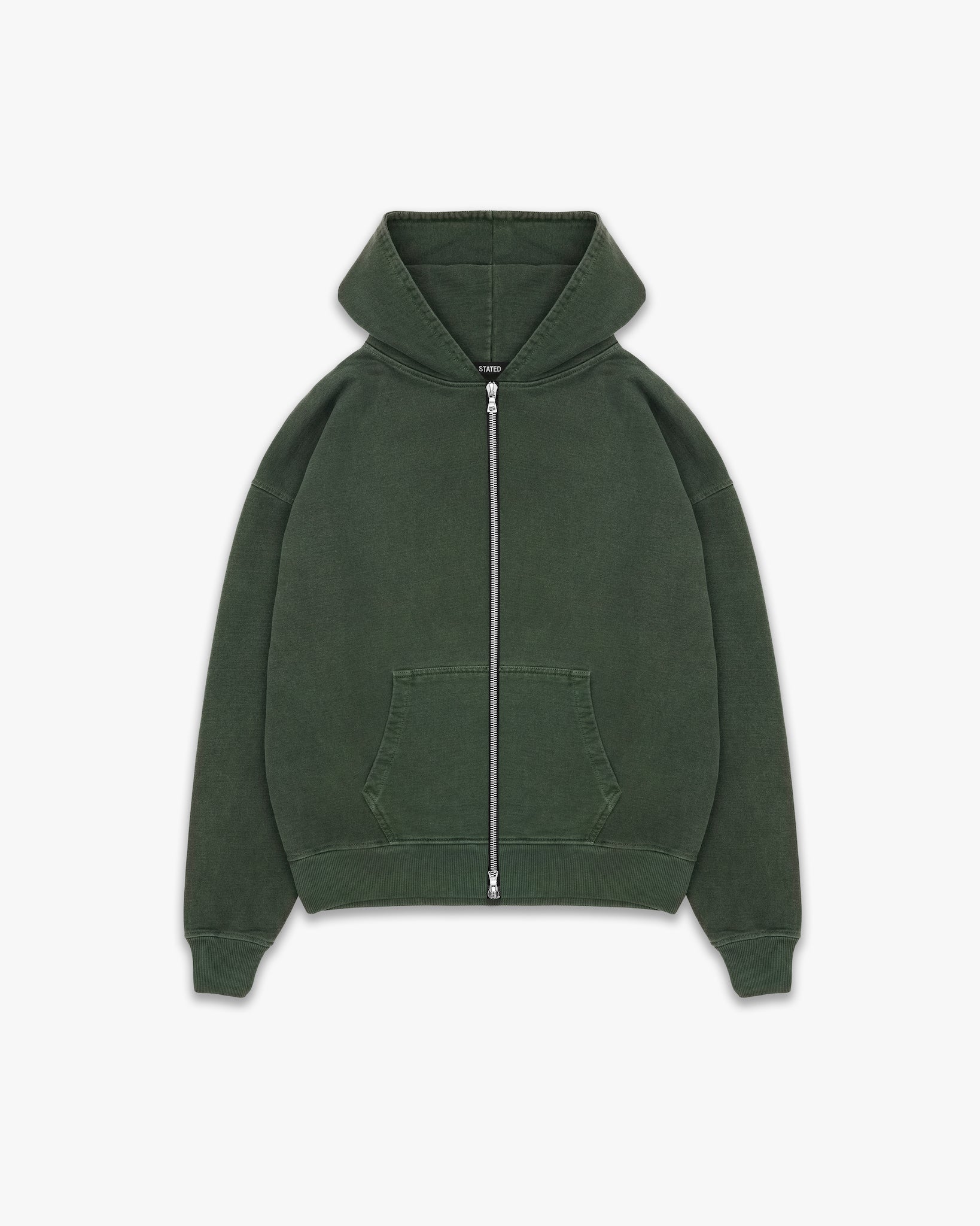 Core Zip Hoodie – Washed Green